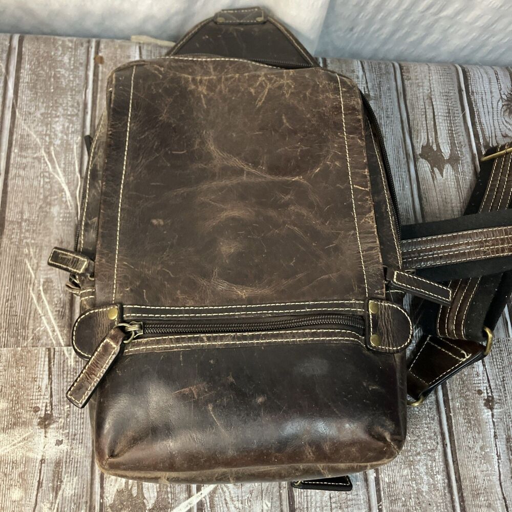 Gun Tote’ N Mamas Distressed Leather Sling Crossbody RFID Concealed Carry Bag